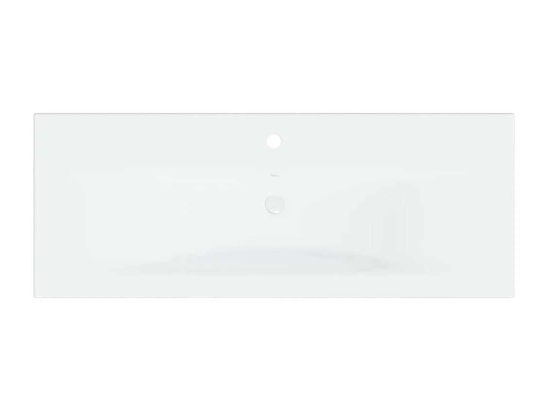 Lavabo encastré avec robinet 101x39x18 cm Céramique Blanc