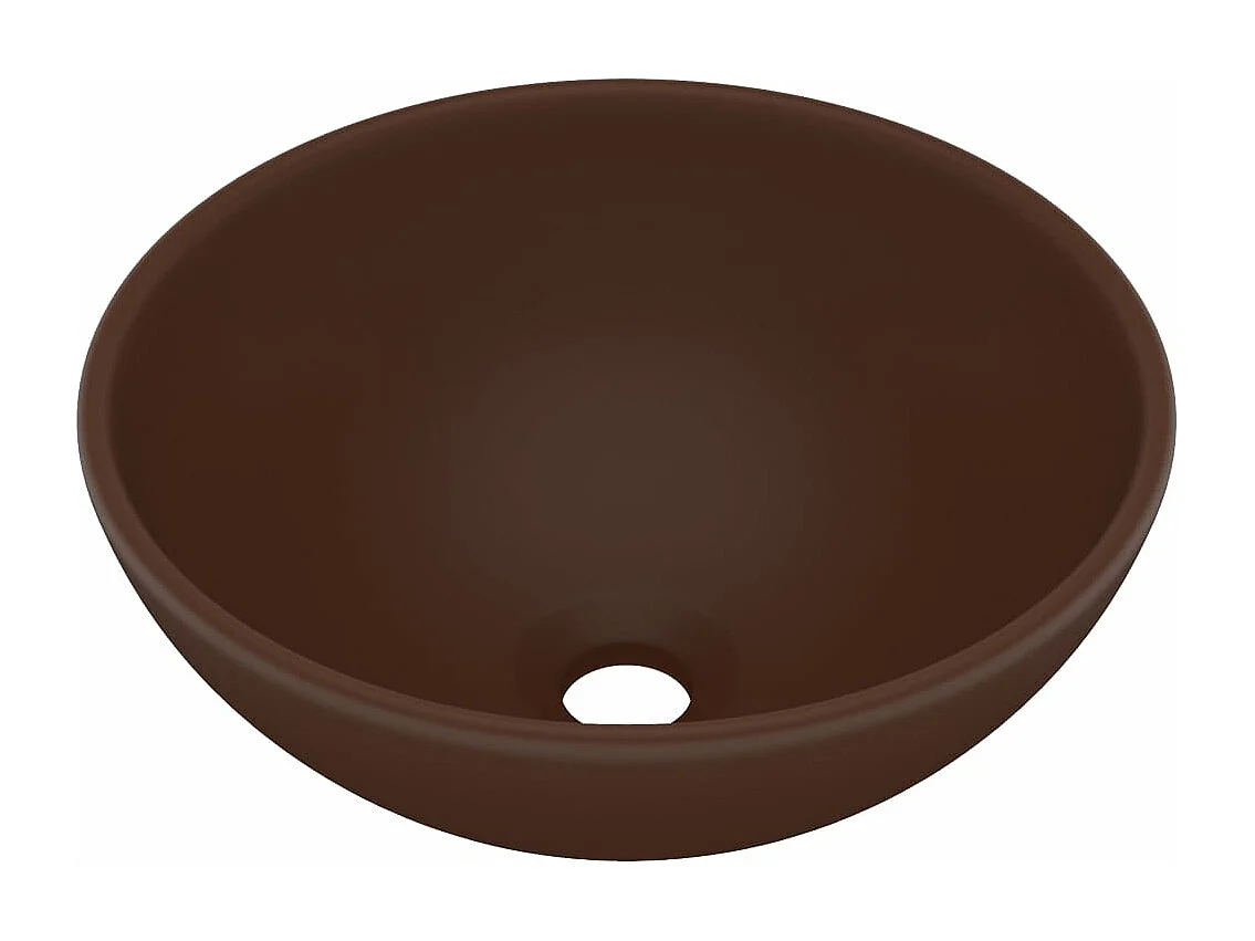 Lavabo bagno rotondo Testa di moro opaco 32,5x14 cm Ceramica