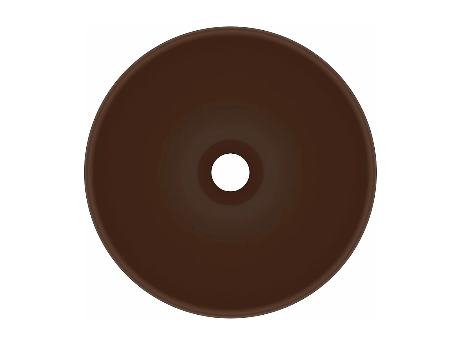 Lavabo rond salle de bain Marron foncé mat 32,5x14 cm Céramique