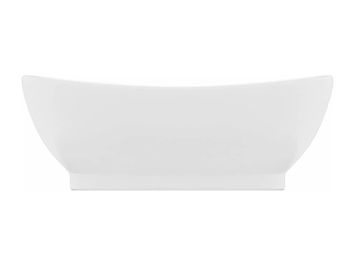 Lavabo ovale de luxe à trop-plein Blanc mat 58,5x39cm Céramique