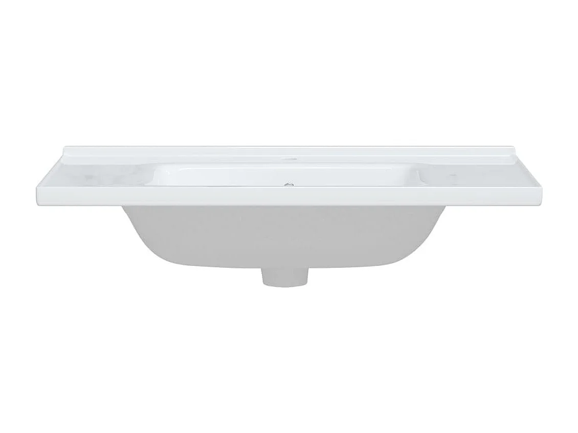 Évier de salle de bain blanc rectangulaire céramique