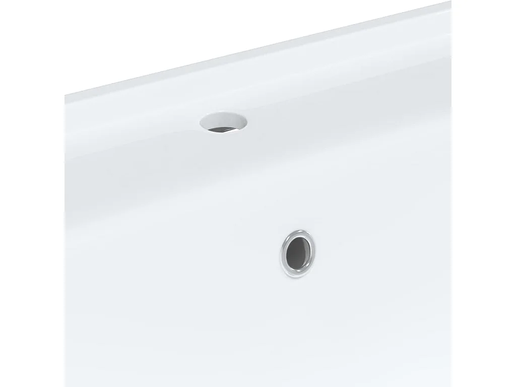 Évier de salle de bain blanc rectangulaire céramique