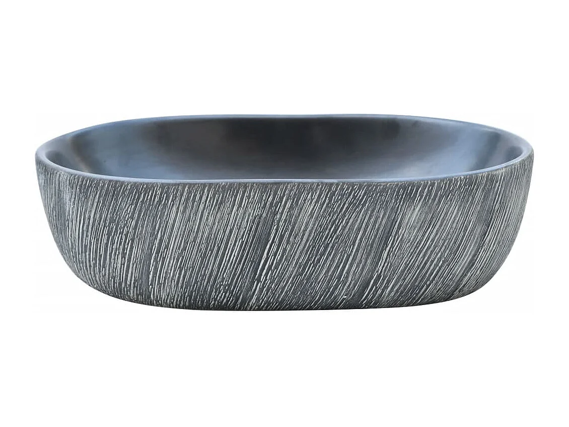 Vasque à poser noir et gris ovale 47x33x13 cm céramique