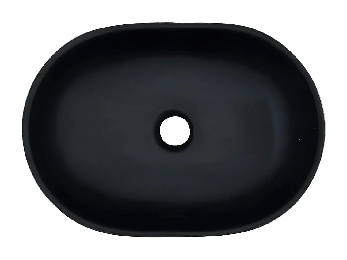 Vasque à poser noir et gris ovale 47x33x13 cm céramique