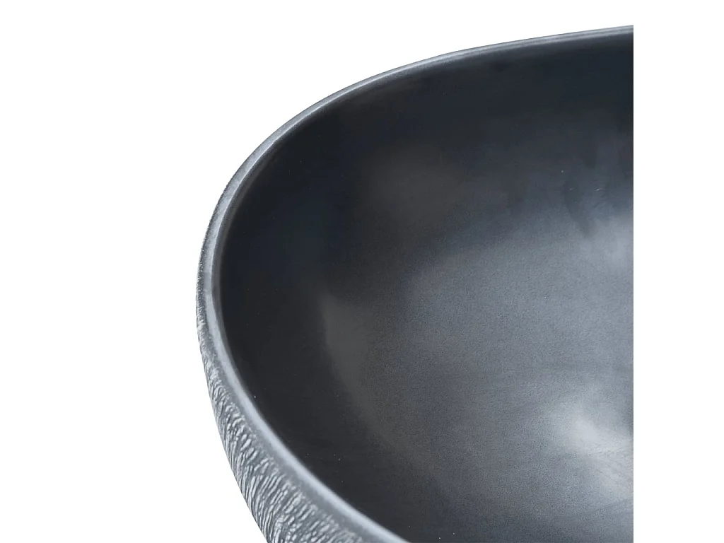 Vasque à poser noir et gris ovale 47x33x13 cm céramique