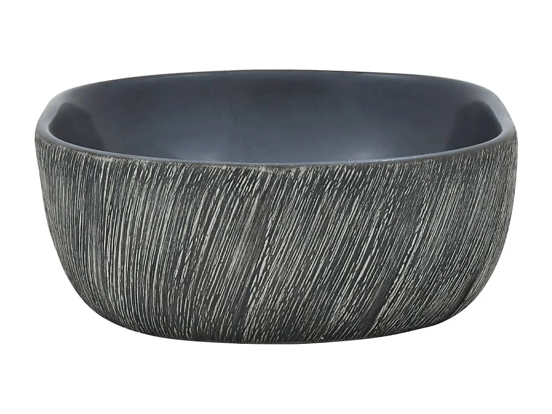 Vasque à poser noir et gris ovale 47x33x13 cm céramique