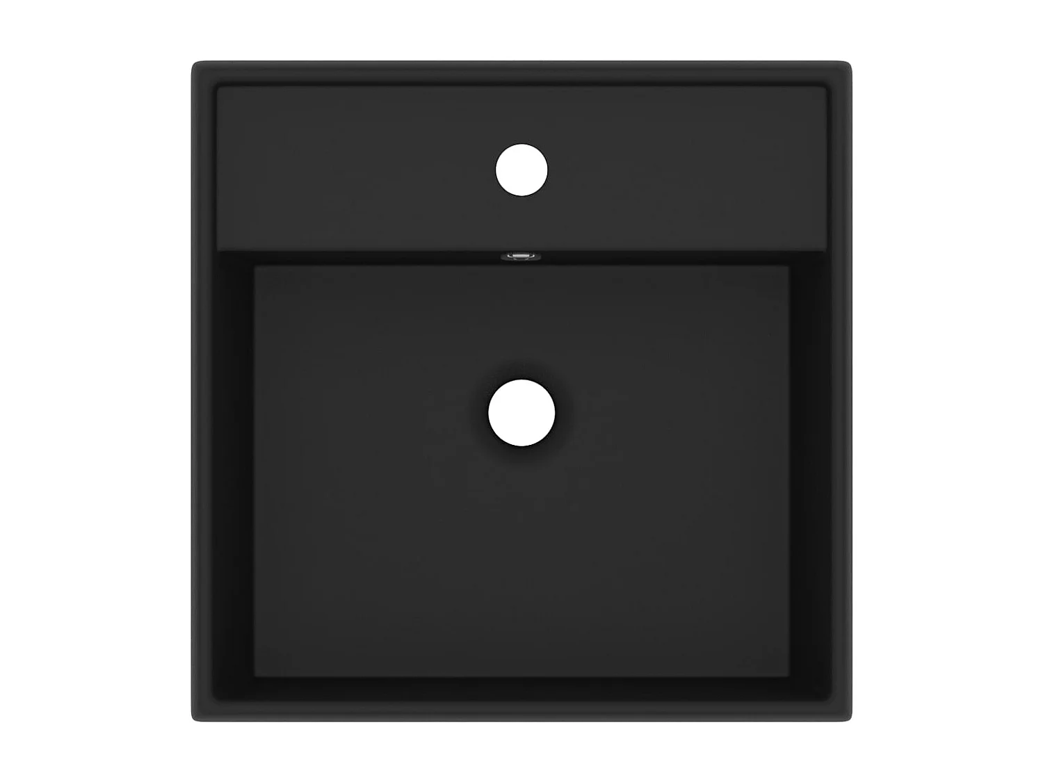 Lavabo carré de luxe à trop-plein Noir mat 41x41 cm Céramique