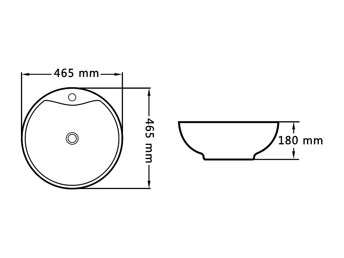 Lavabo avec trop-plein 46,5 x 18 cm Céramique Noir