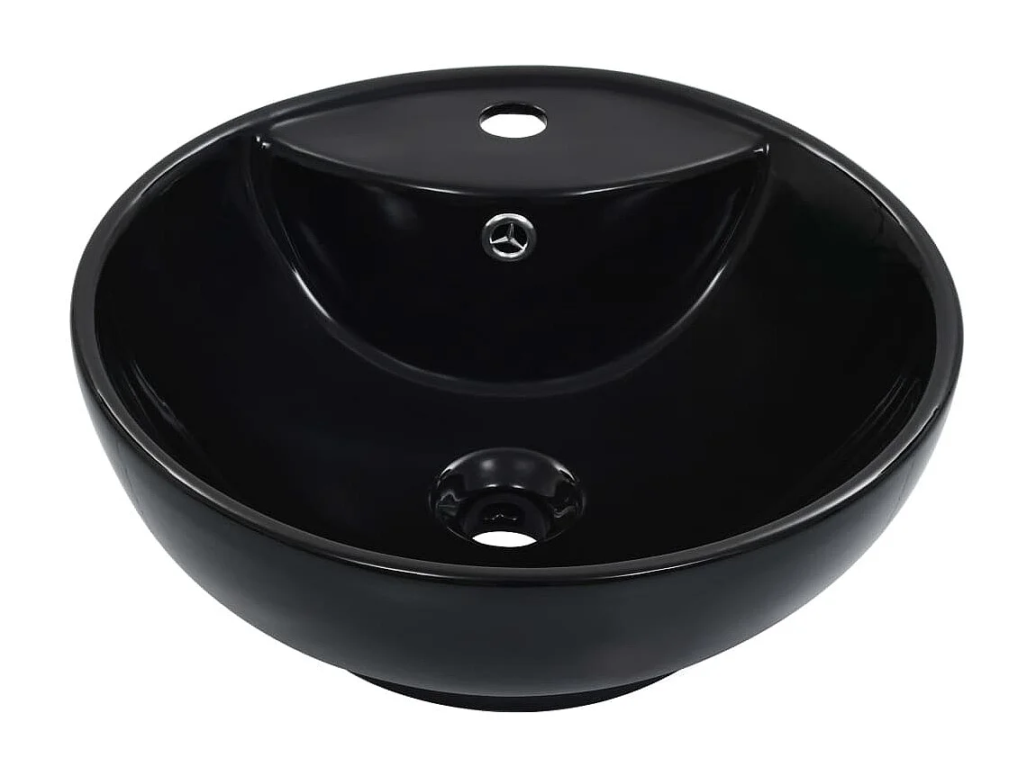 Lavabo avec trop-plein 46,5 x 18 cm Céramique Noir