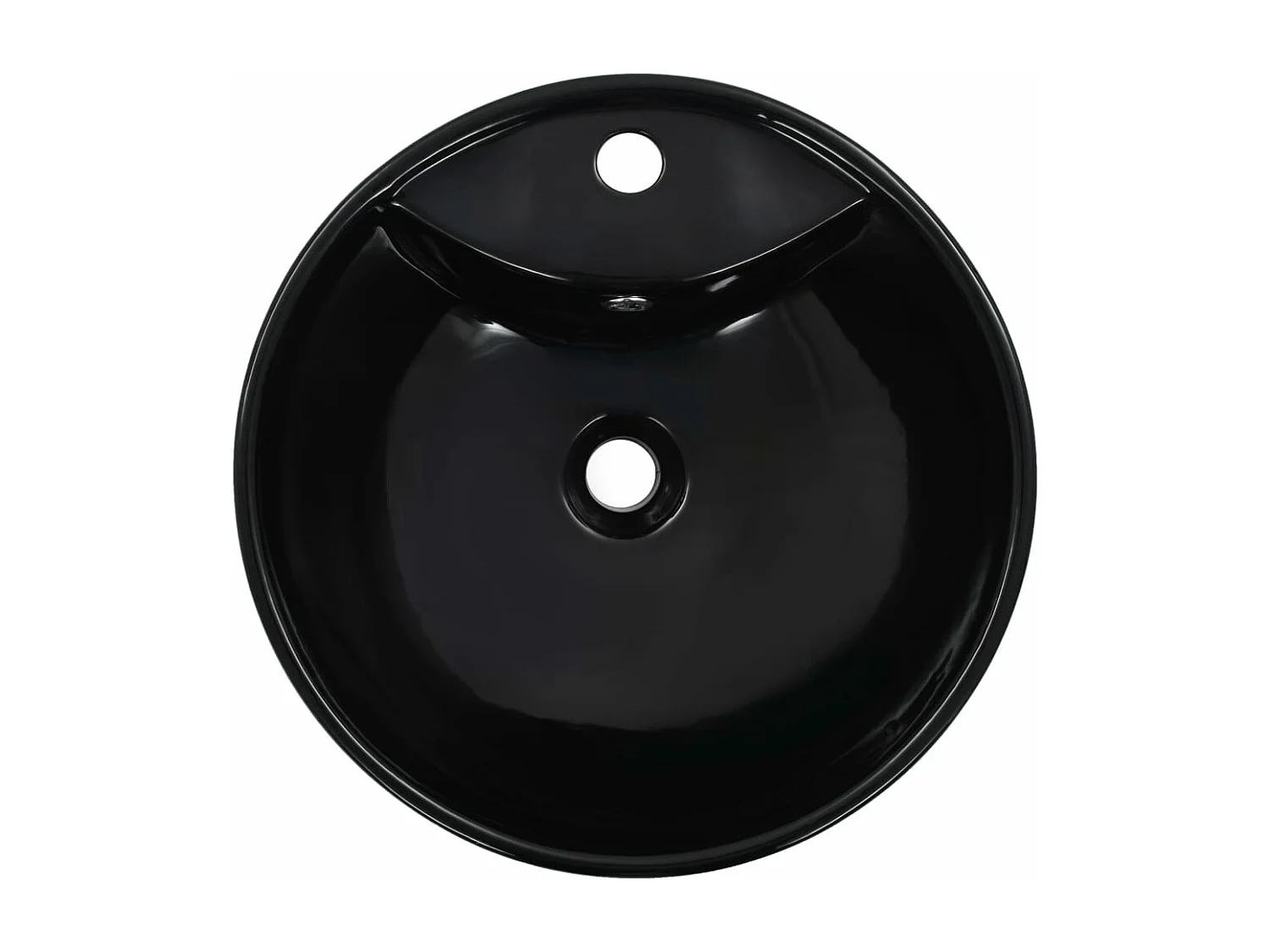 Lavabo avec trop-plein 46,5 x 18 cm Céramique Noir