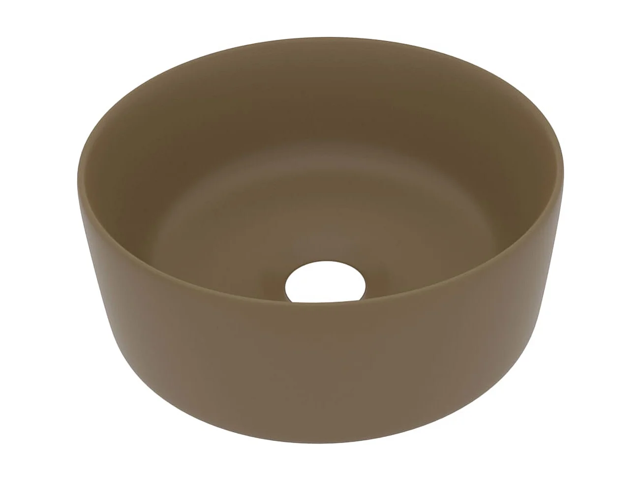 Lavabo rond de luxe Crème mat 40x15 cm Céramique