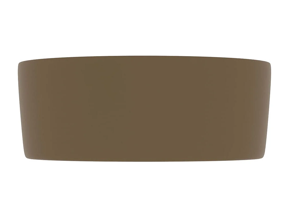 Lavabo rond de luxe Crème mat 40x15 cm Céramique