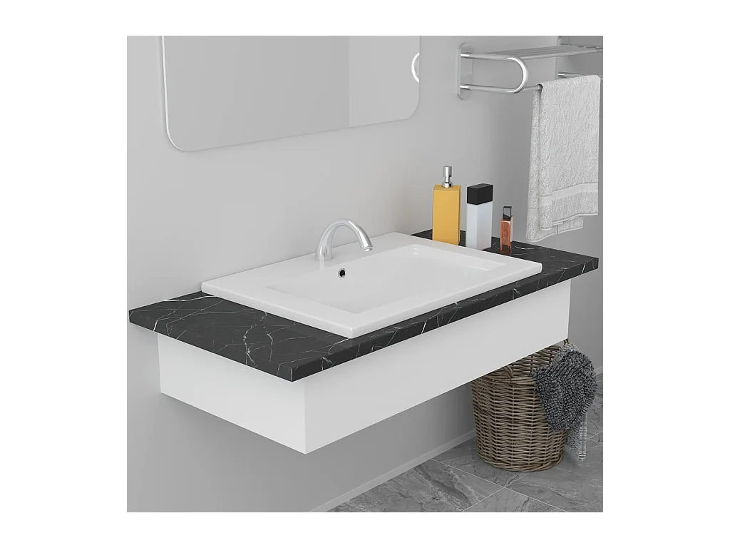 Lavello incasso 61 x 39,5 x 18,5 cm Ceramica Bianca