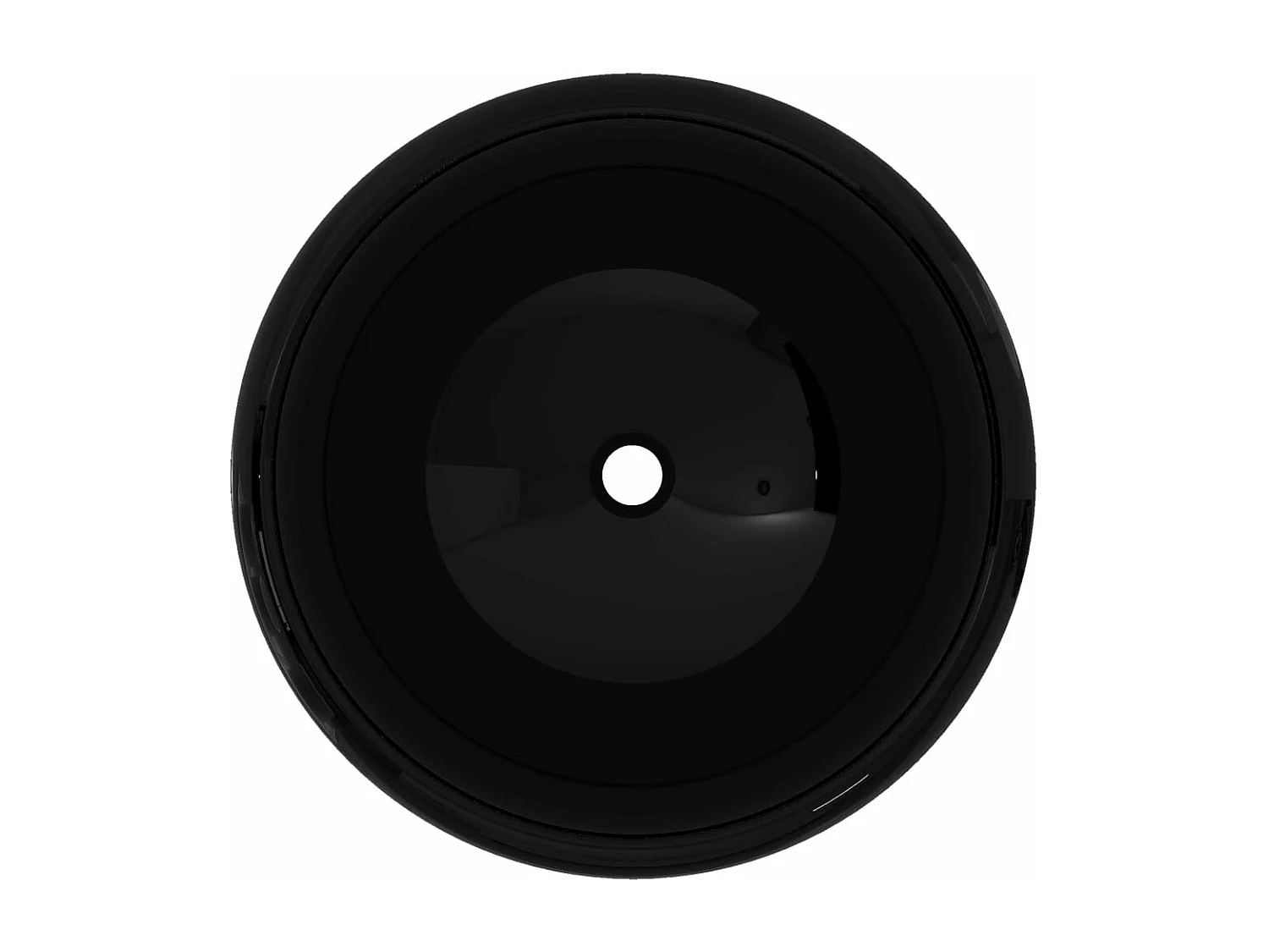 Lavabo rond Céramique Noir 40 x 15 cm