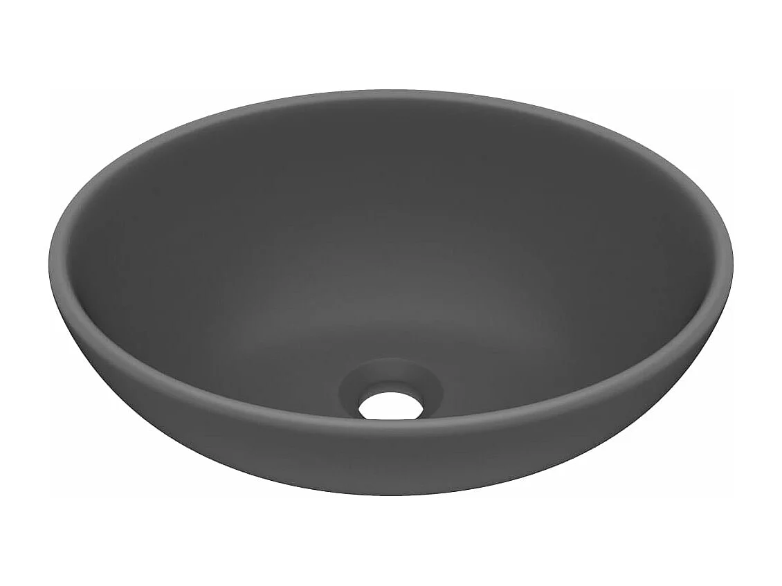 Lavabo ovale di lusso Grigio scuro opaco 40x33 cm Ceramica