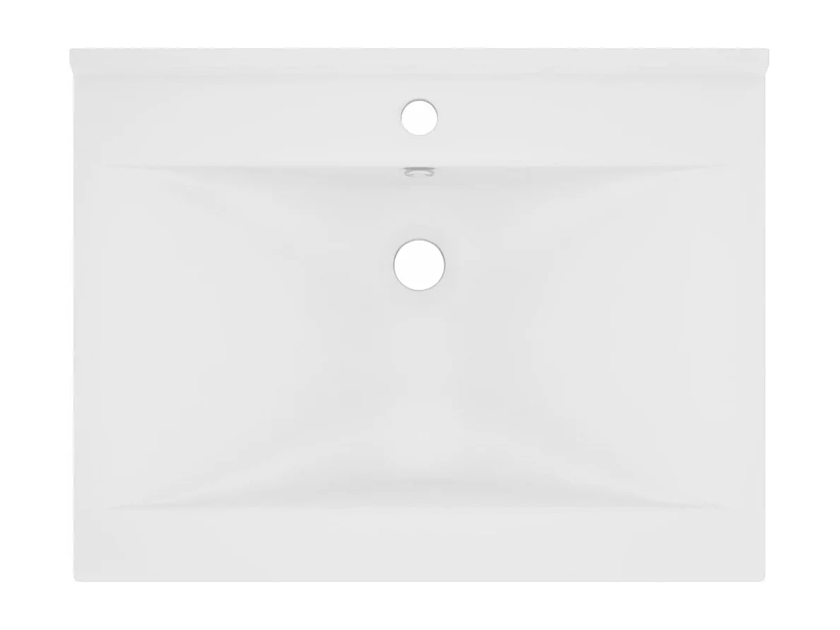 Lavatório com furo para torneira Branco mate 60x46 cm Cerâmica