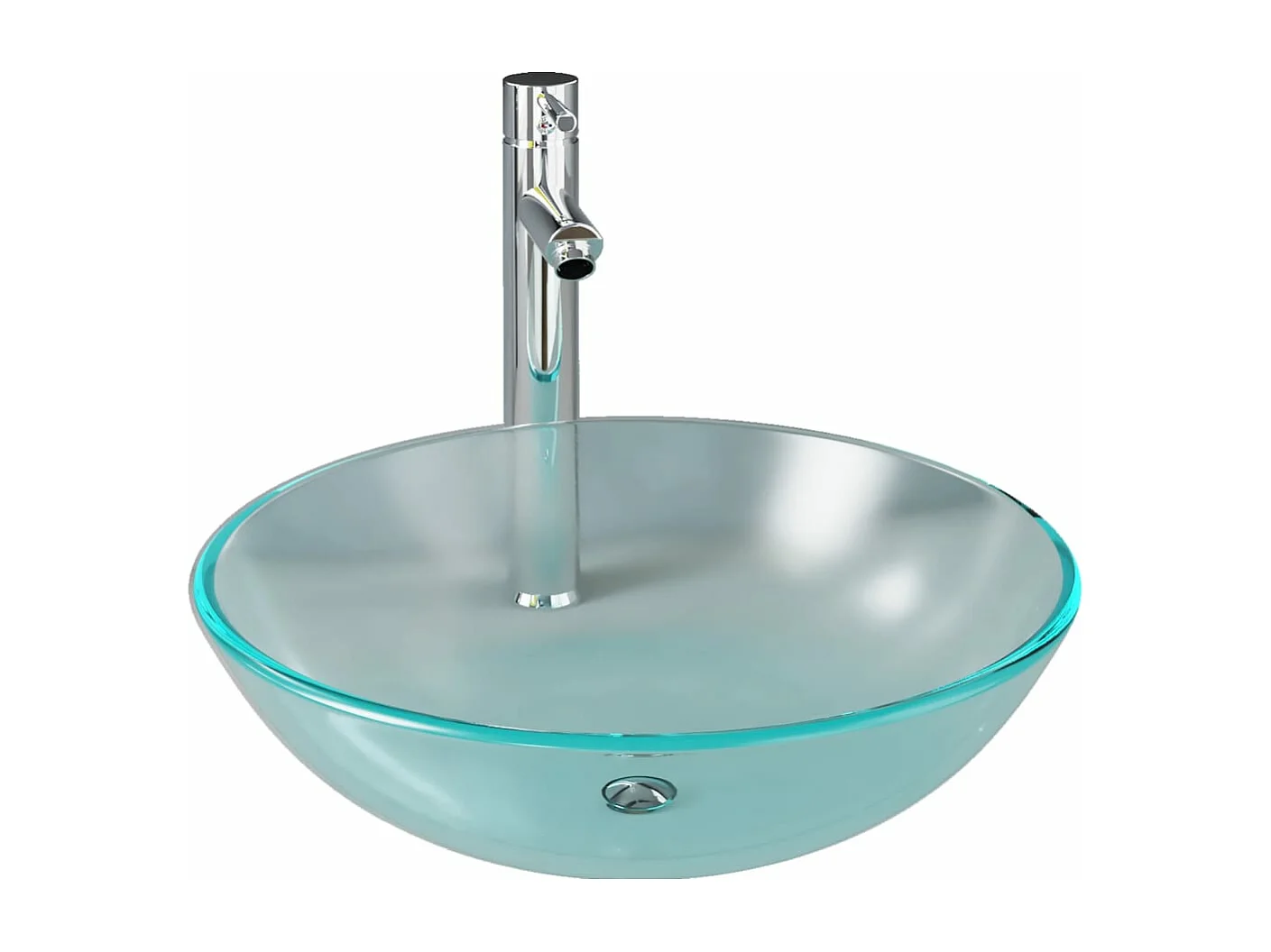 Lavabo de baño con grifo y desagüe push-pull Vidrio templado