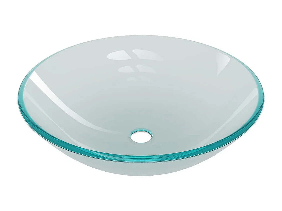 Lavabo vasca con rubinetto e piletta push-pull In vetro temperato