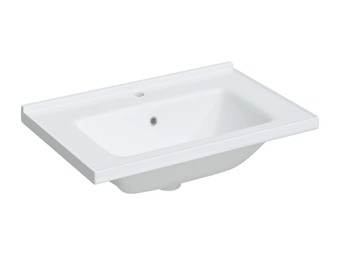 Évier salle de bain blanc 71x48x19,5 cm rectangulaire céramique