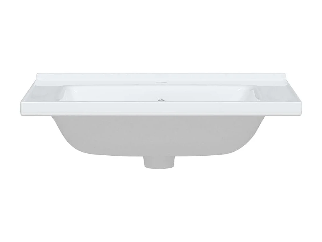 Évier salle de bain blanc 71x48x19,5 cm rectangulaire céramique