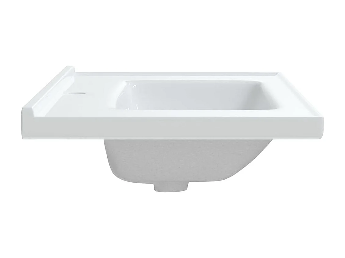 Évier salle de bain blanc 71x48x19,5 cm rectangulaire céramique