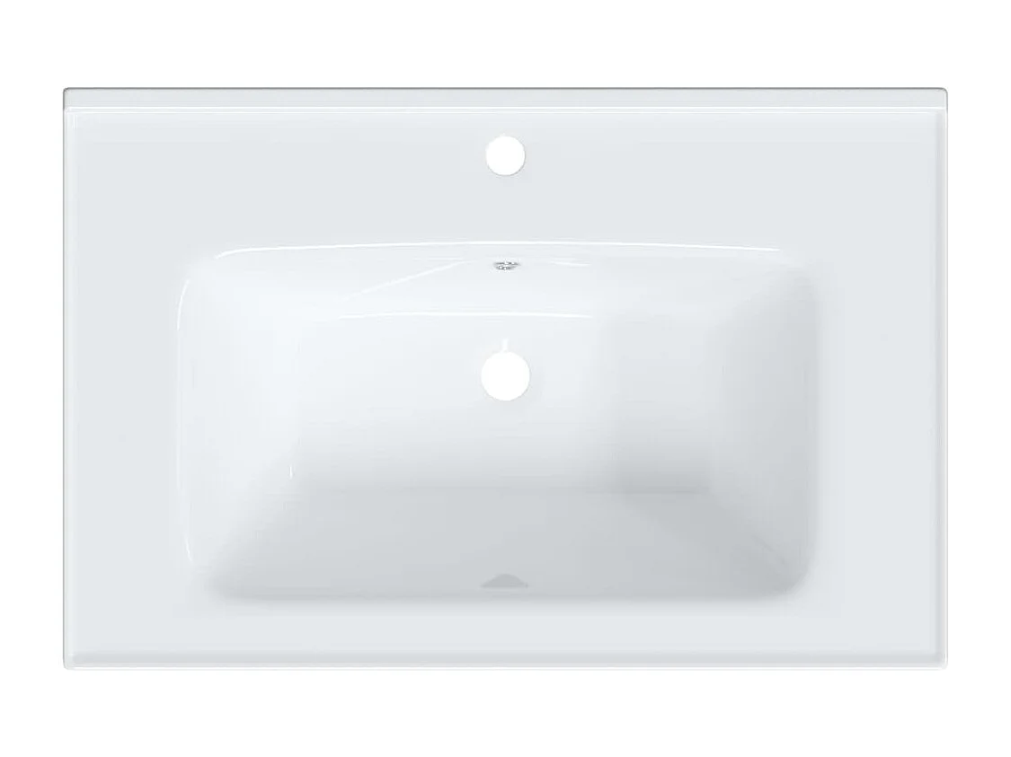 Évier salle de bain blanc 71x48x19,5 cm rectangulaire céramique