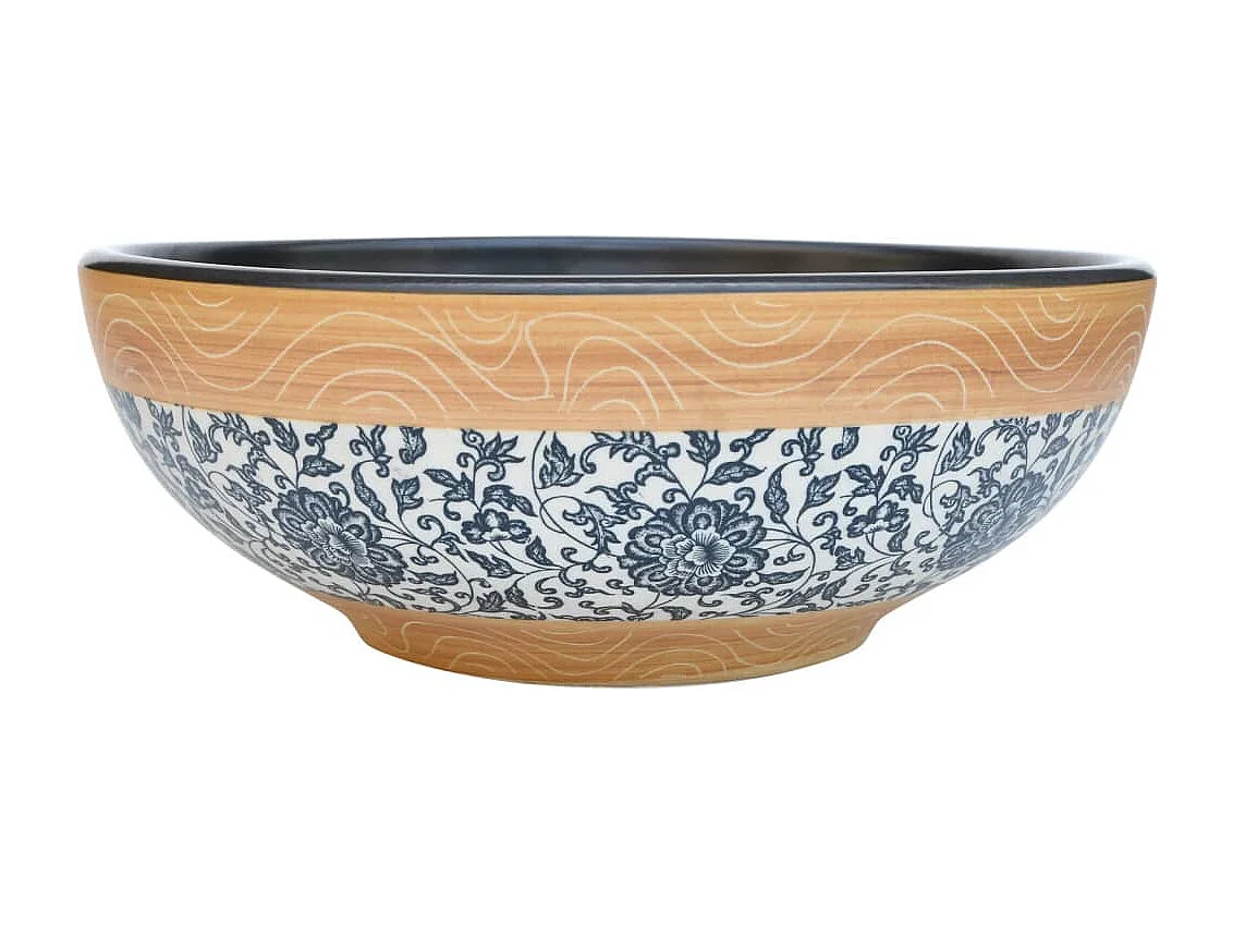 Lavabo da appoggio rotondo multicolor in ceramica Φ41x14 cm