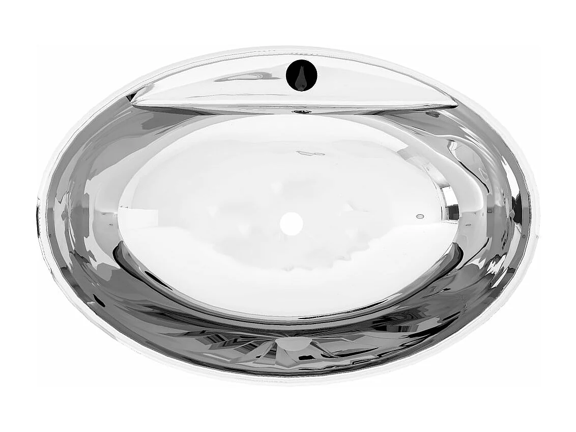 Lavabo avec trop-plein 58,5 x 39 x 21 cm Céramique Argenté