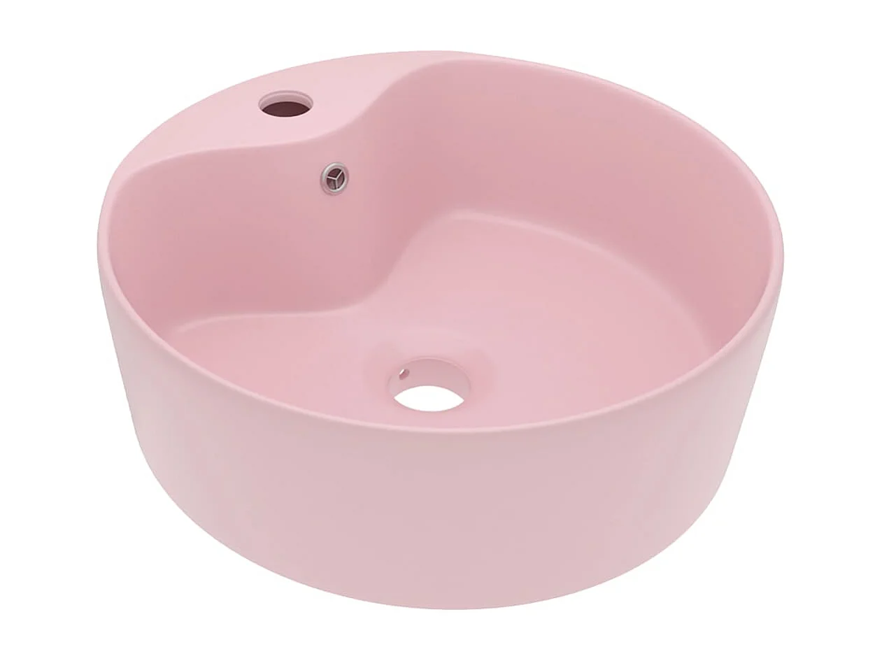 Lavabo di lusso con troppopieno Rosa opaco 36x13 cm Ceramica