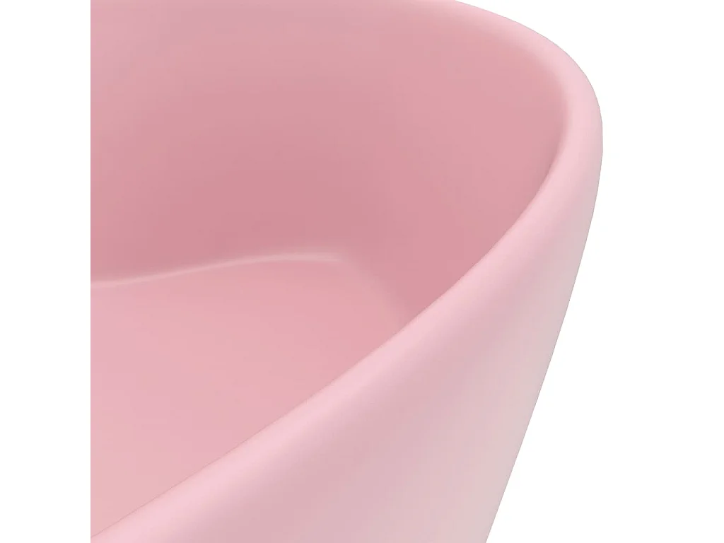 Lavabo di lusso con troppopieno Rosa opaco 36x13 cm Ceramica