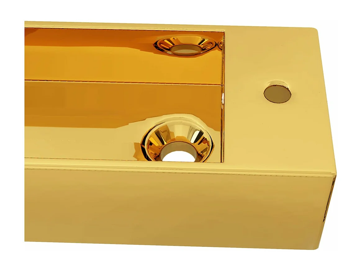 Lavatório com transbordamento 49 x 25 x 15 cm Cerâmica Ouro