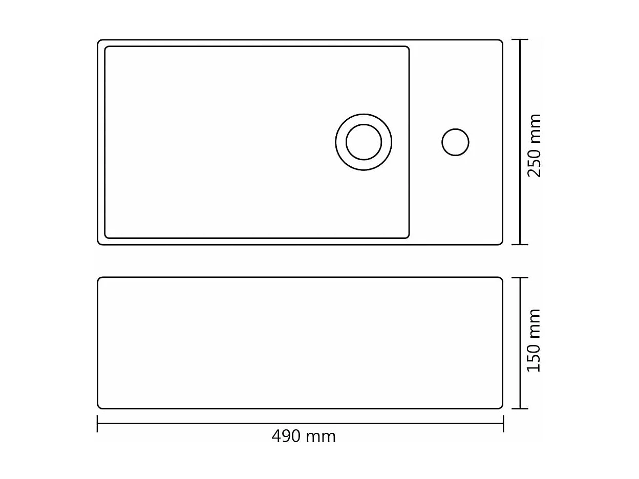 Lavatório com transbordamento 49 x 25 x 15 cm Cerâmica Ouro