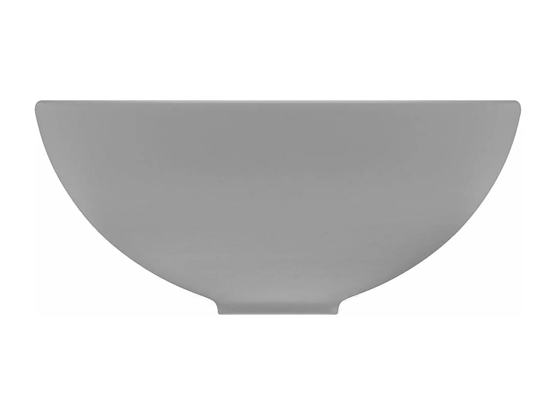 Luxuriöses rundes Badezimmerwaschbecken, matt, hellgrau, 32,5 x 14 cm, Keramik