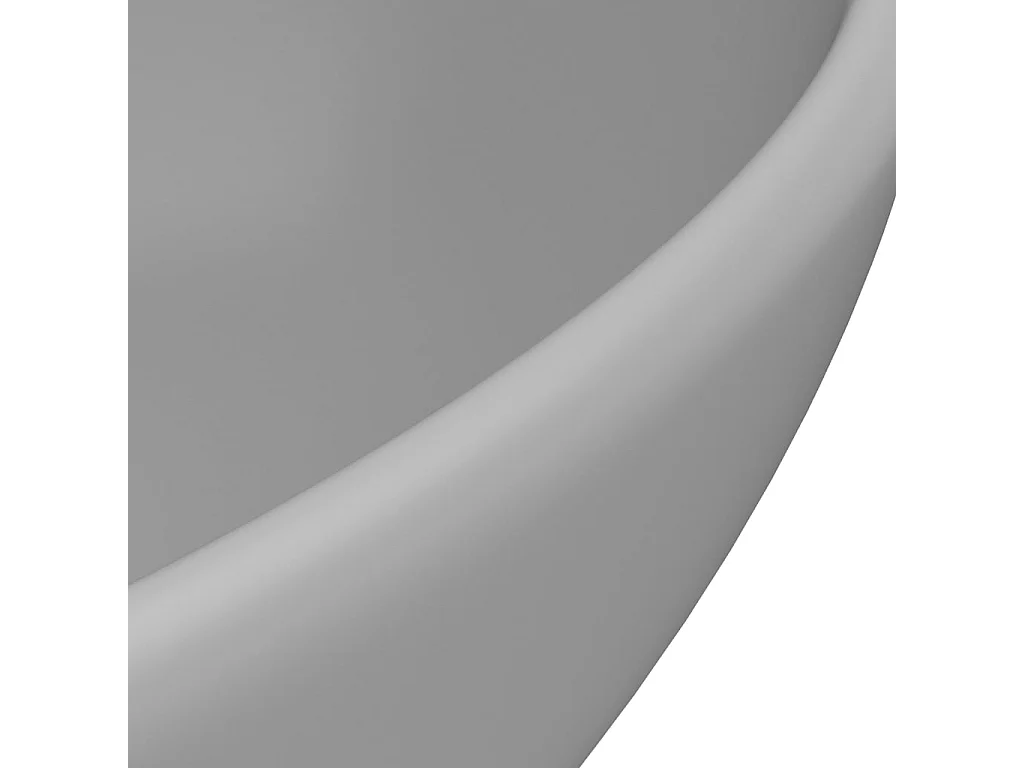 Lavabo ovale de luxe Gris clair mat 40x33 cm Céramique