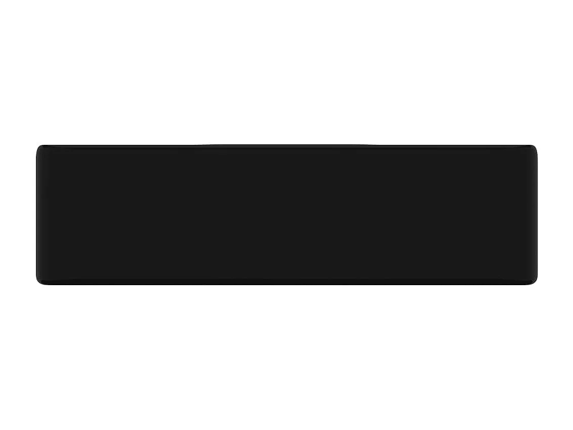 Lavabo cuadrado con orificio para grifo cerámico negro para baño