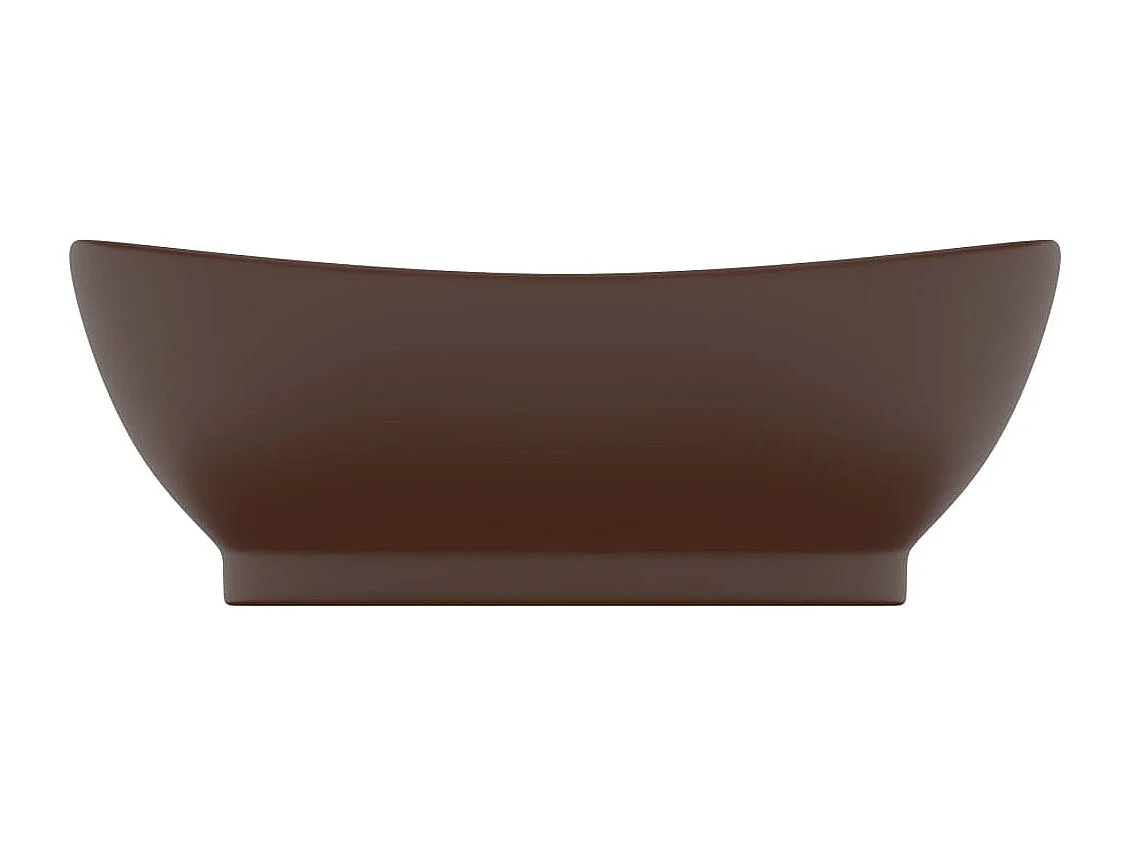 Lavabo ovale à trop-plein Marron foncé mat 58,5x39 cm Céramique