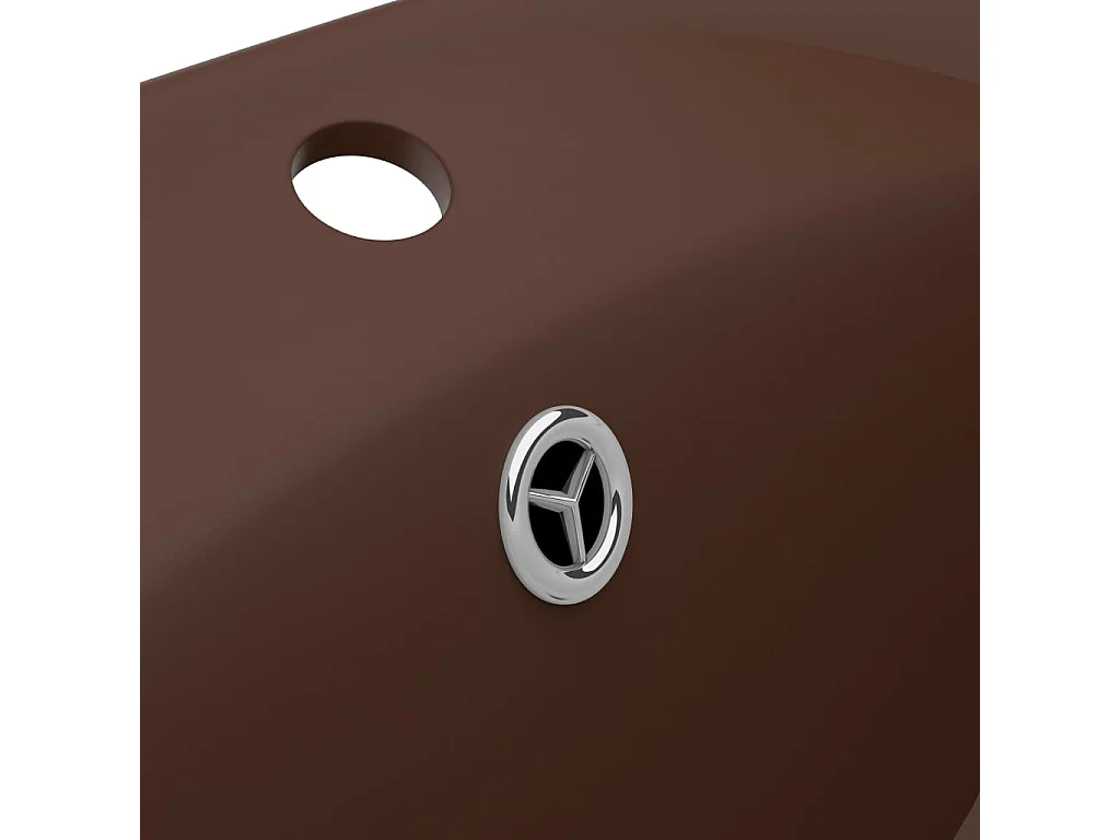 Lavabo ovale à trop-plein Marron foncé mat 58,5x39 cm Céramique