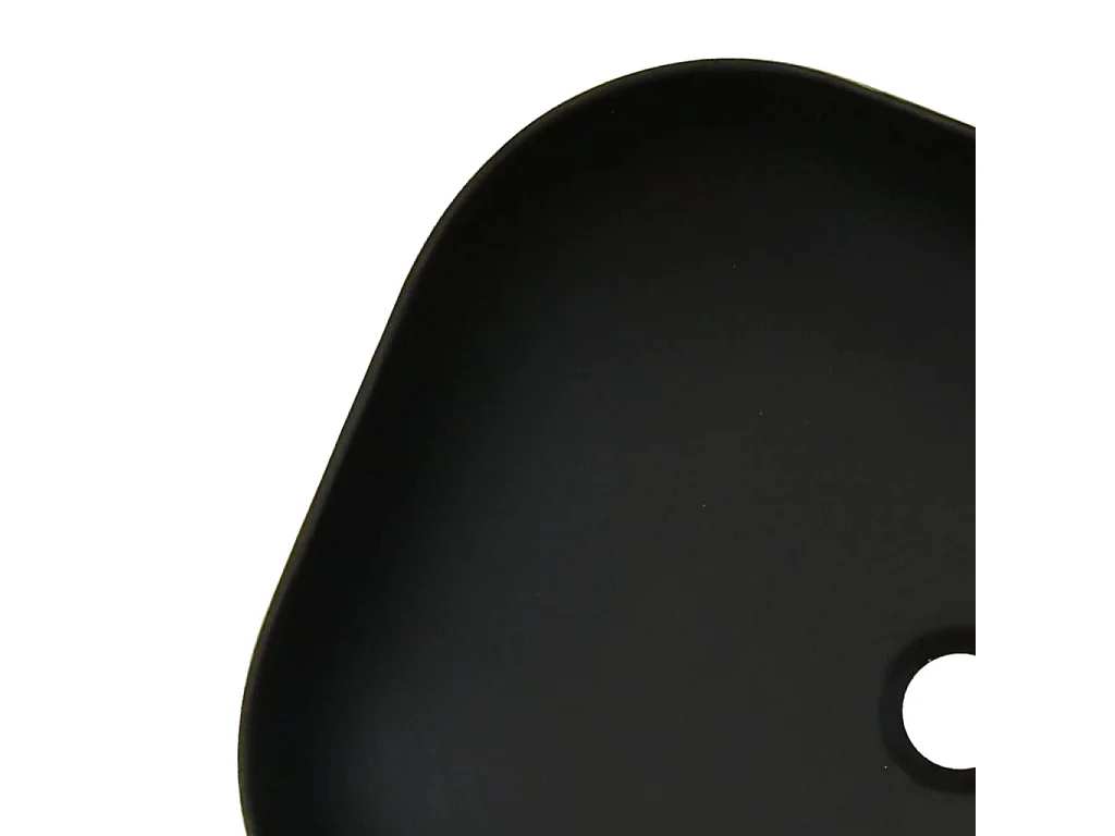 Lavatório retangular de bancada cinza/preto 48x37,5x13,5cm cerâmica