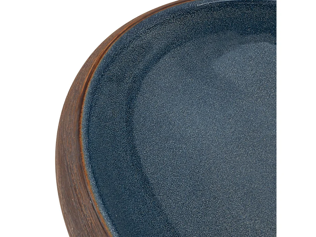 Lavabo da appoggio ovale marrone e blu 59x40x15 cm in ceramica