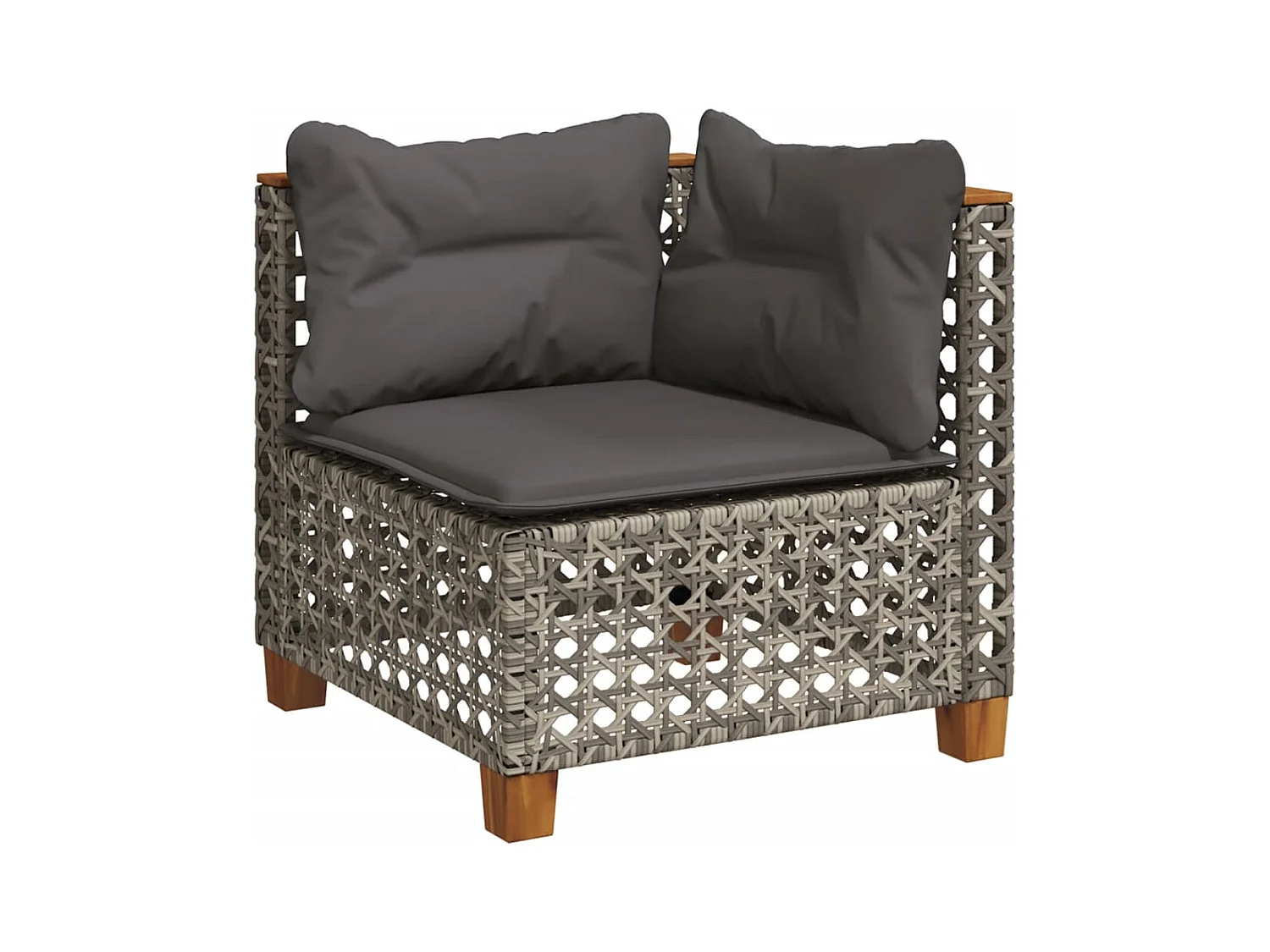 Salon de jardin 5 pcs avec coussins gris résine tressée