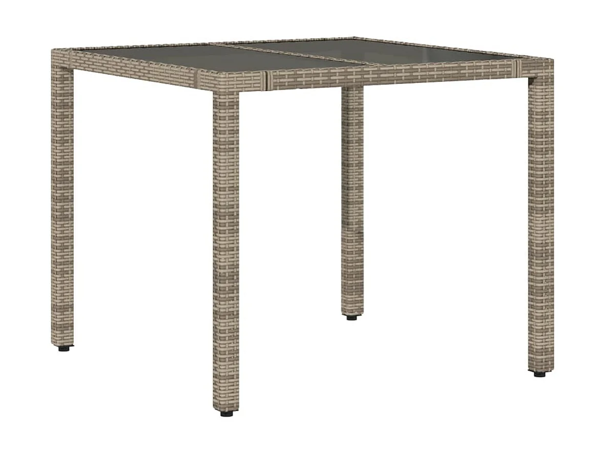 Ensemble de bistro de jardin 3 pcs coussins gris poly rotin