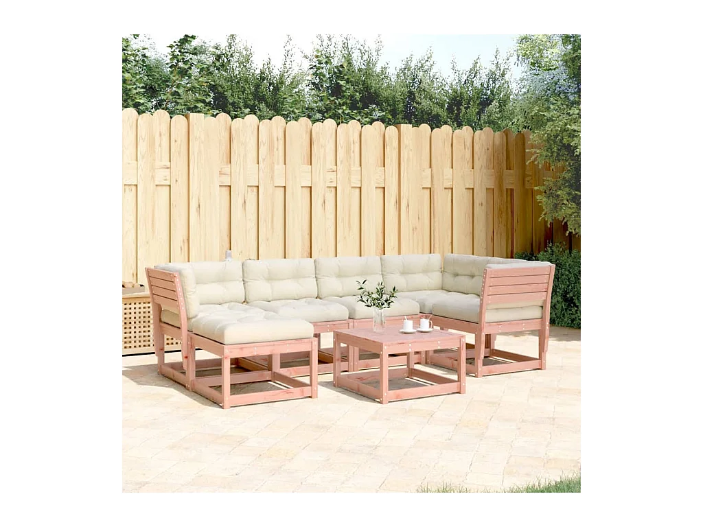 Set Divani Giardino 6 pz con Cuscini Legno Massello di Douglas