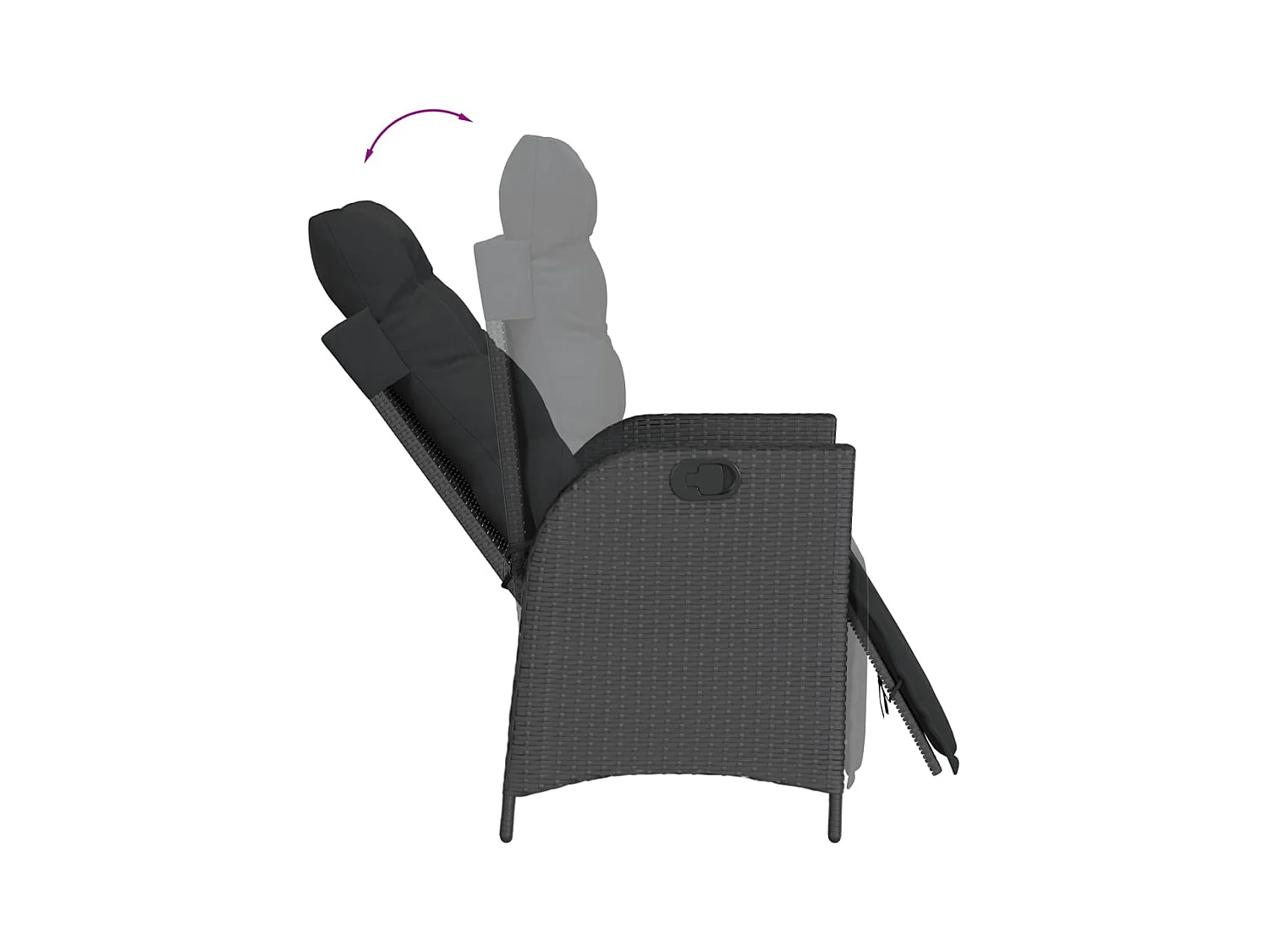 Ensemble à manger de jardin 9pcs coussins noir résine tressée