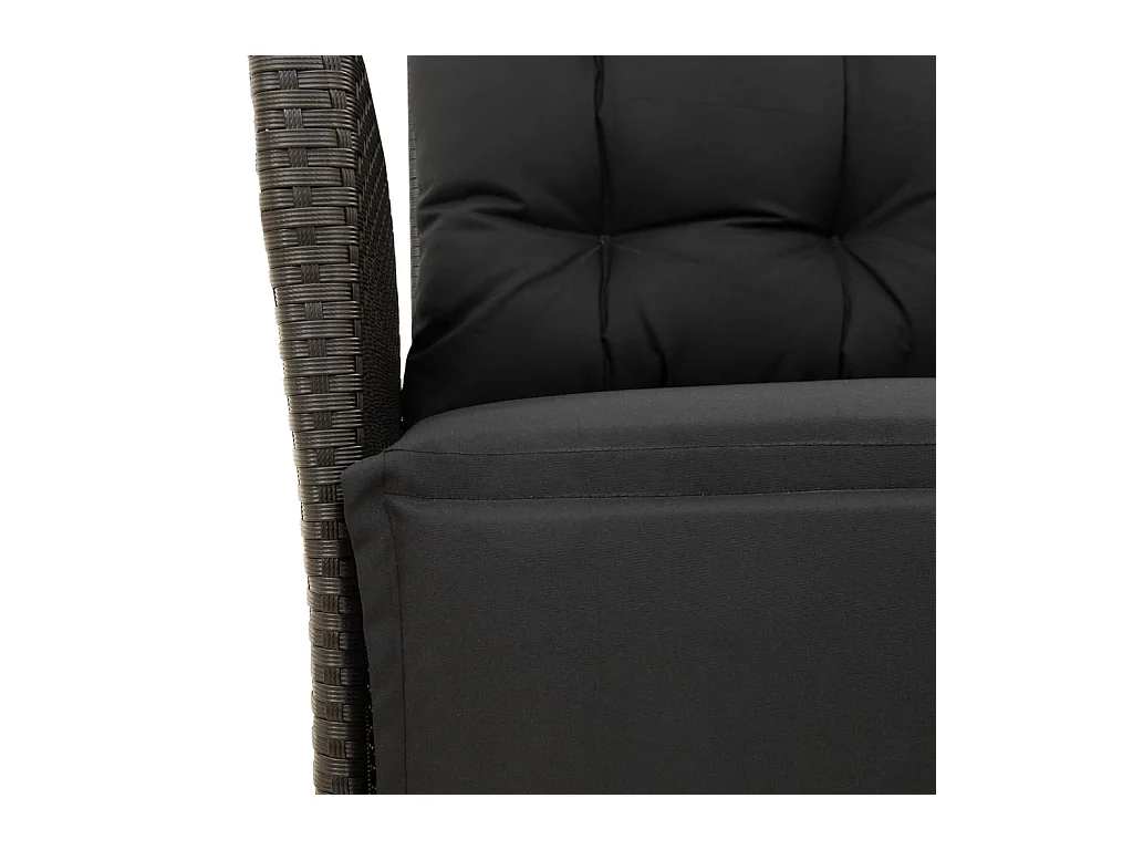 Ensemble à manger de jardin 9pcs coussins noir résine tressée