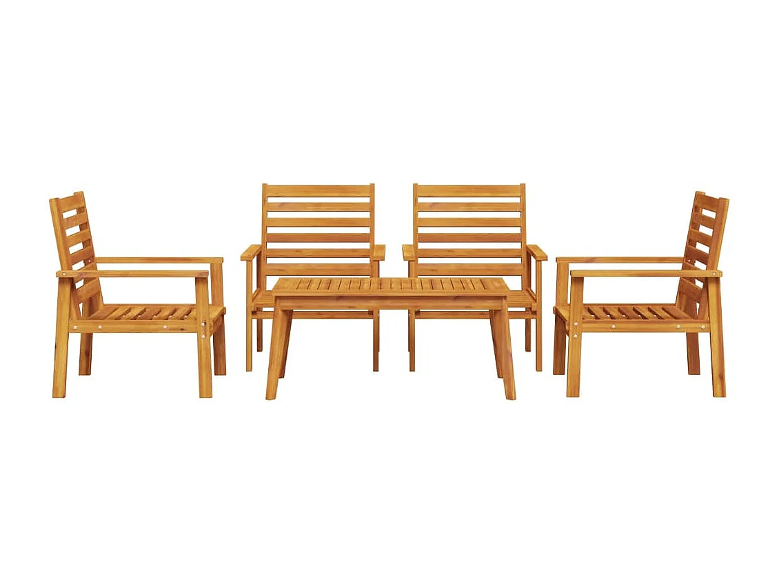 5 pcs conjunto lounge de jardim madeira de acácia maciça