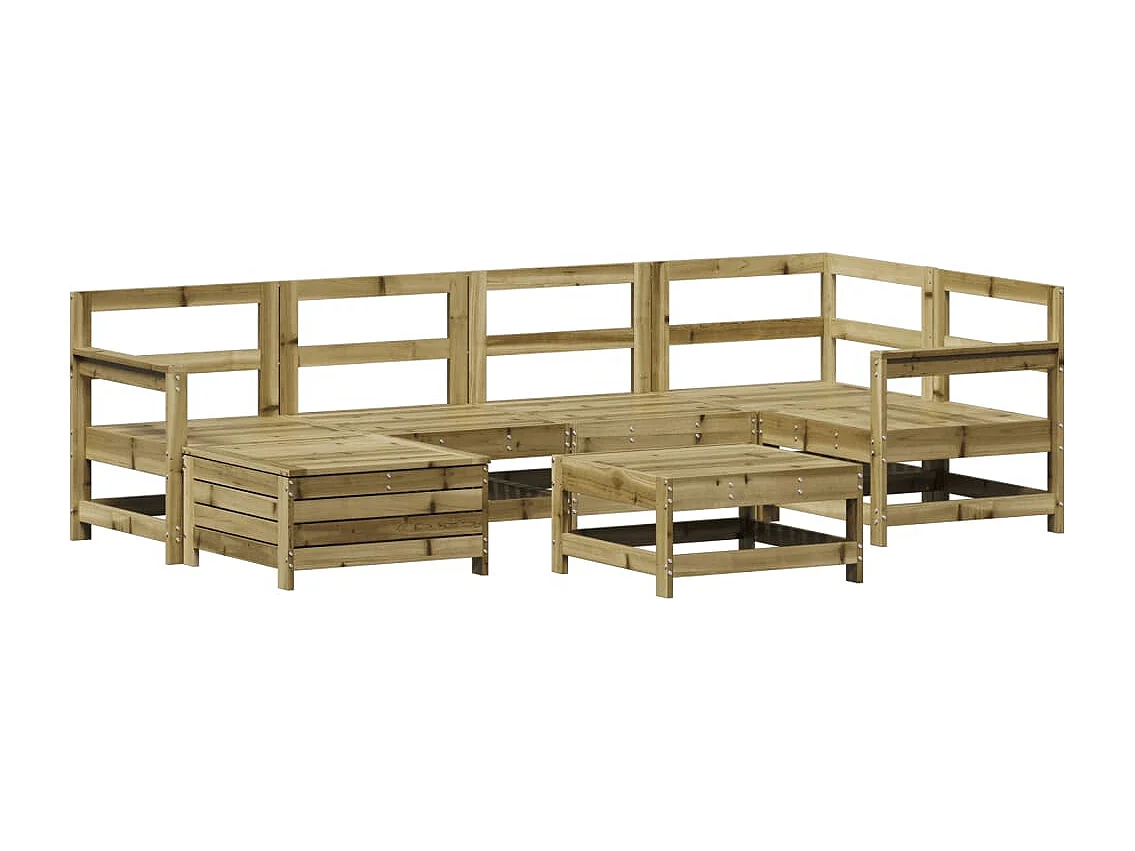 Salon de jardin 7 pcs bois de pin imprégné
