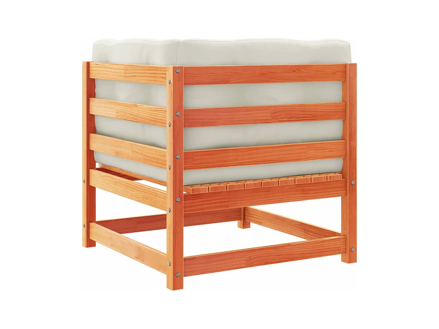 Salon de jardin 6 pcs avec coussins cire marron bois pin massif