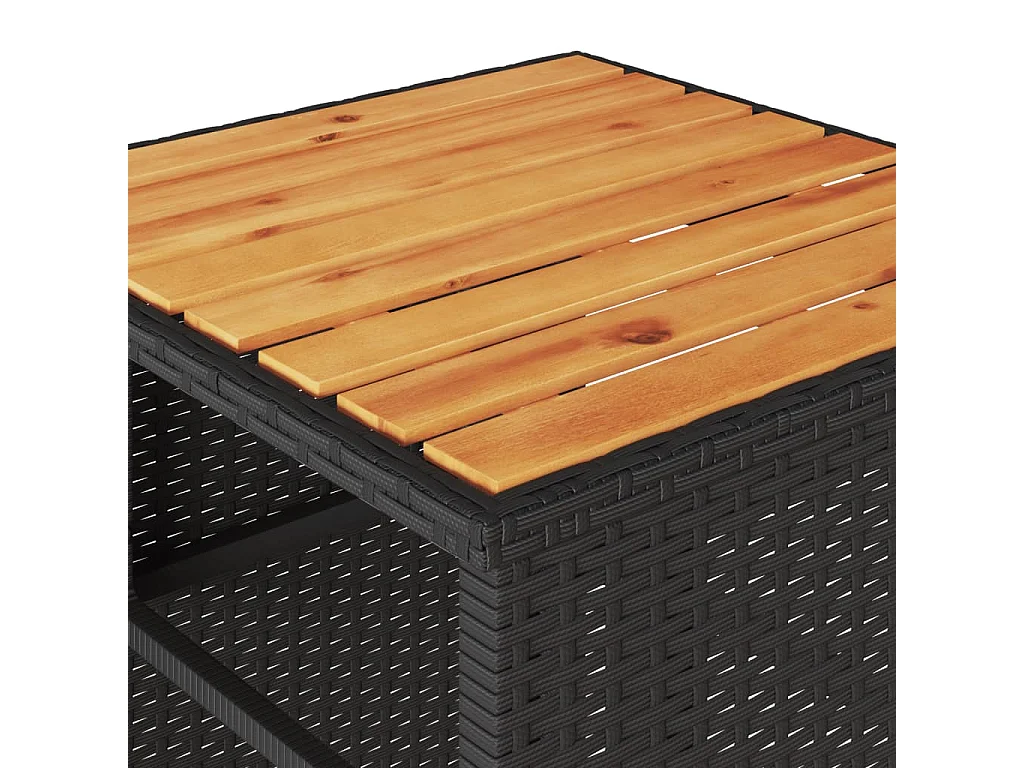 Set da Bistrò 3 pz con Cuscini Nero in Polyrattan