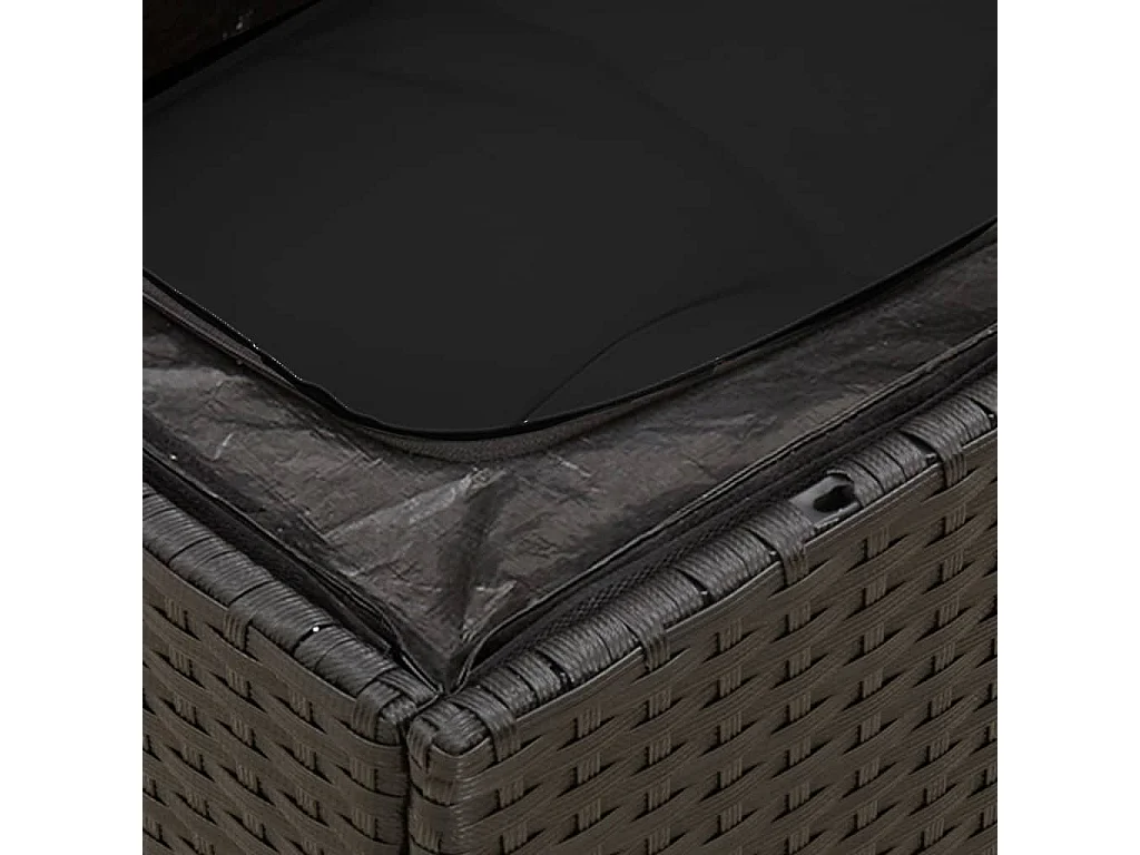 13-delige Loungeset met kussens poly rattan zwart