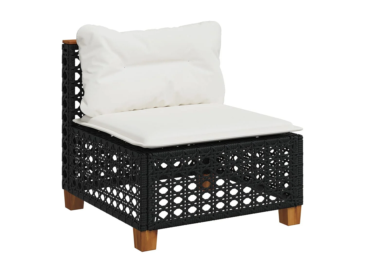 6-tlg. Garten-Sofagarnitur mit Kissen Schwarz Poly Rattan